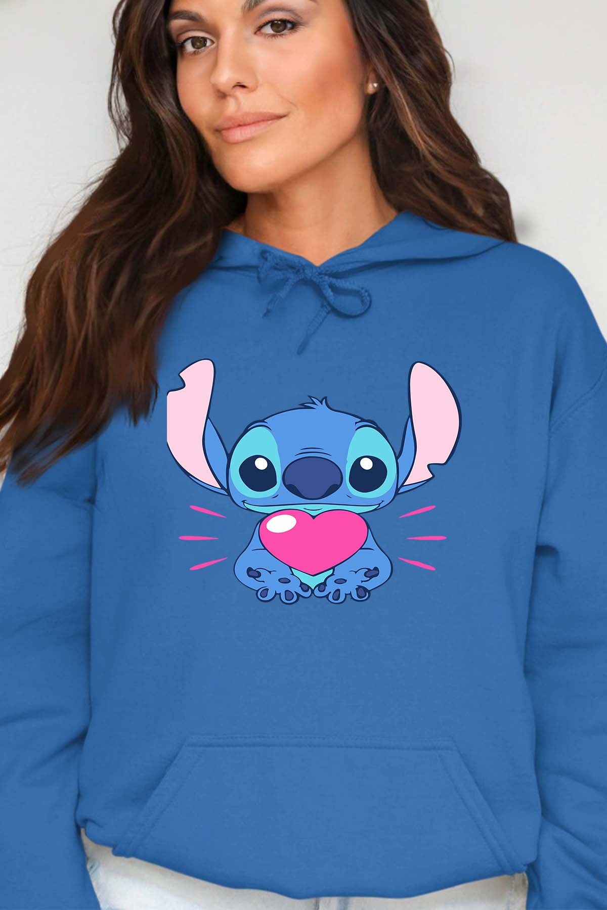 COULEUR:Bleu Roi|Sweat Capuche Femme | Stitch bundle 227 Bleu Roi