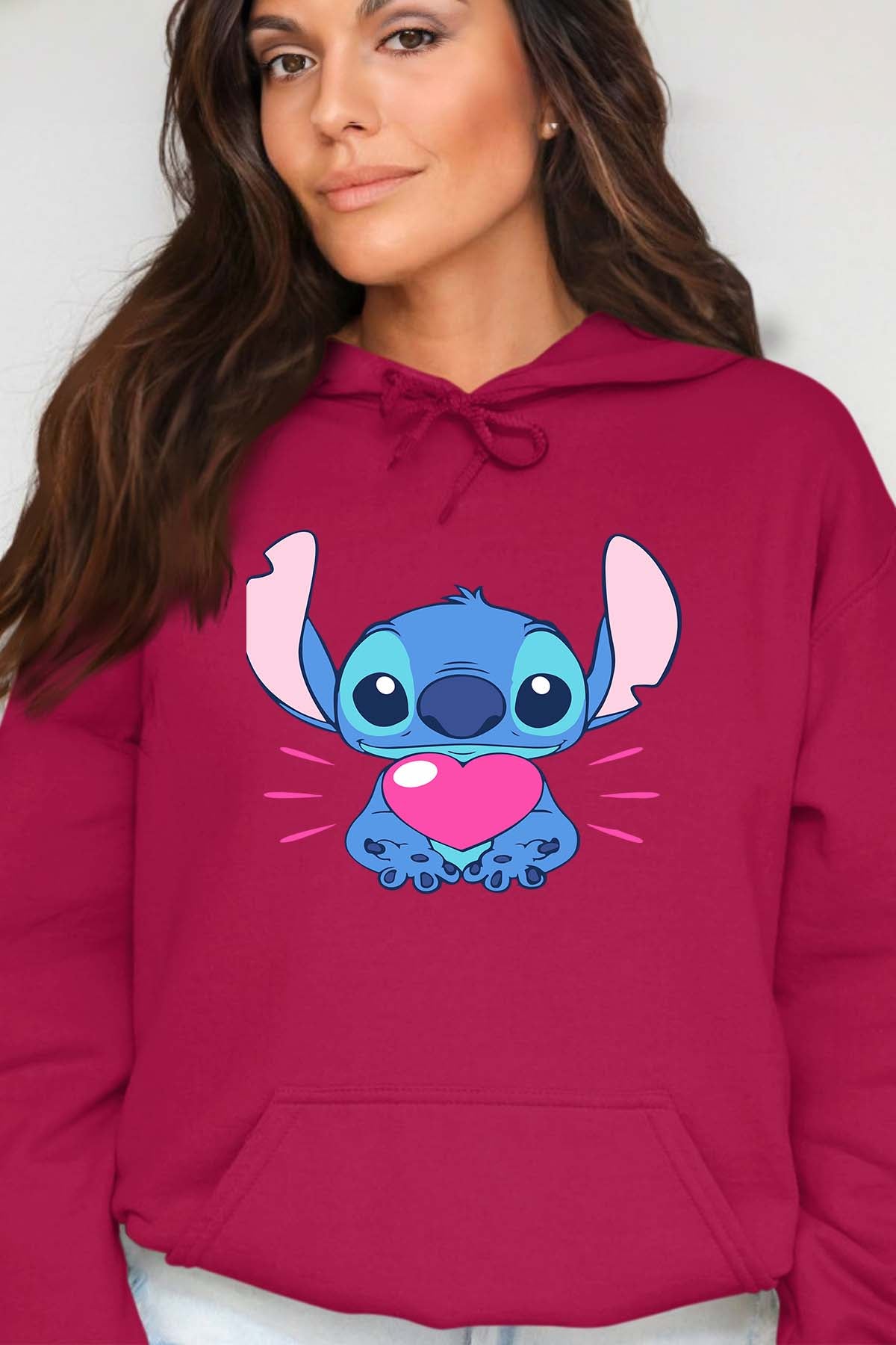COULEUR:Bordeaux|Sweat Capuche Femme | Stitch bundle 227 Bordeaux