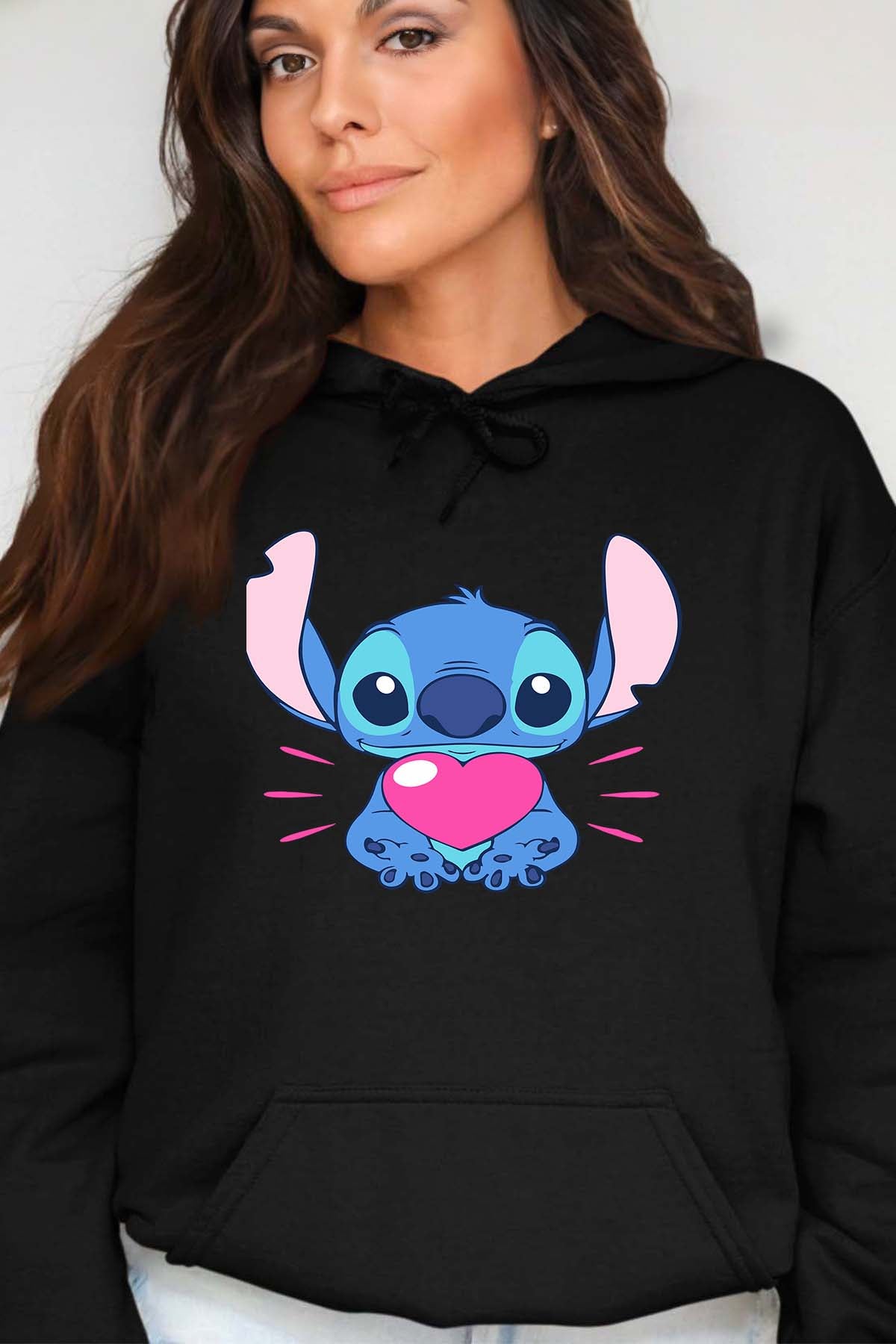 COULEUR:Noir|Sweat Capuche Femme | Stitch bundle 227 Noir