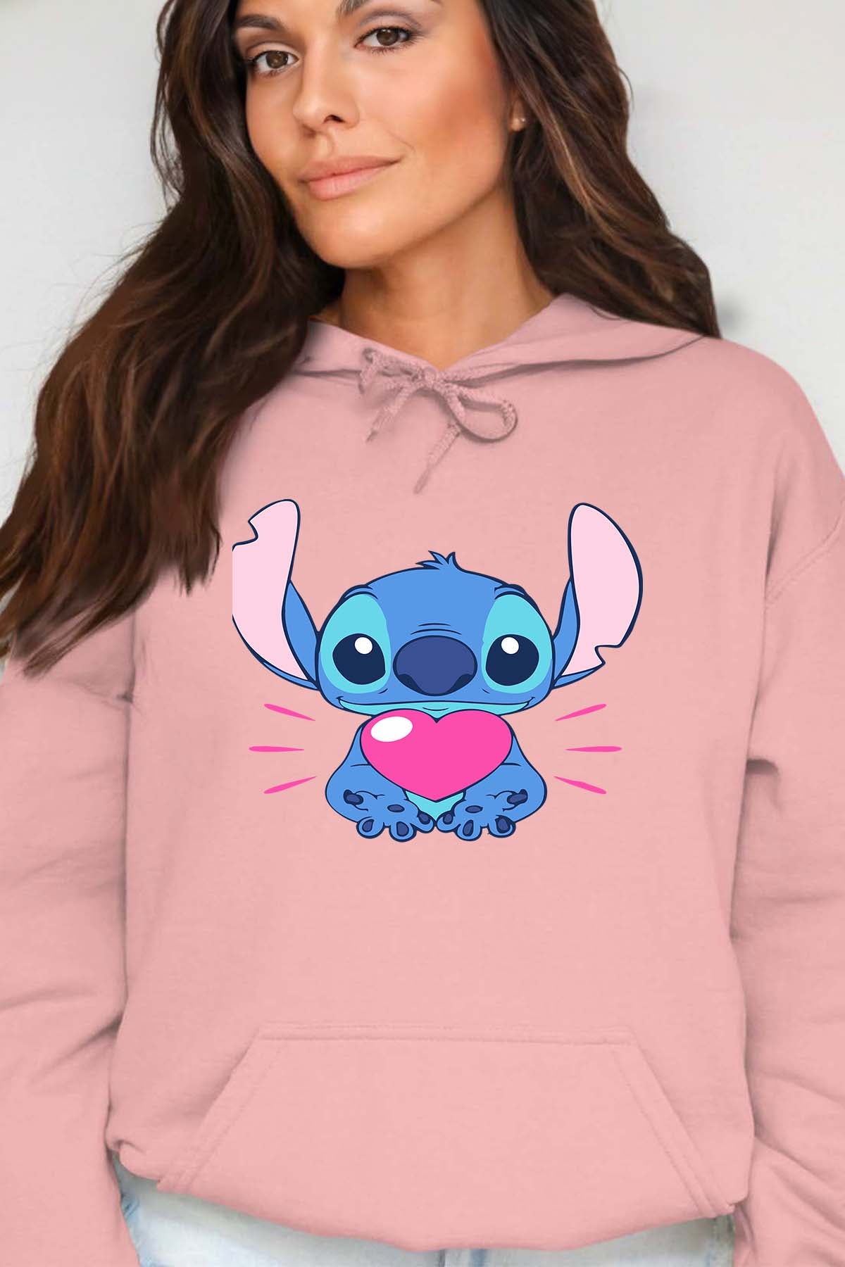 COULEUR:Rose|Sweat Capuche Femme | Stitch bundle 227 Rose