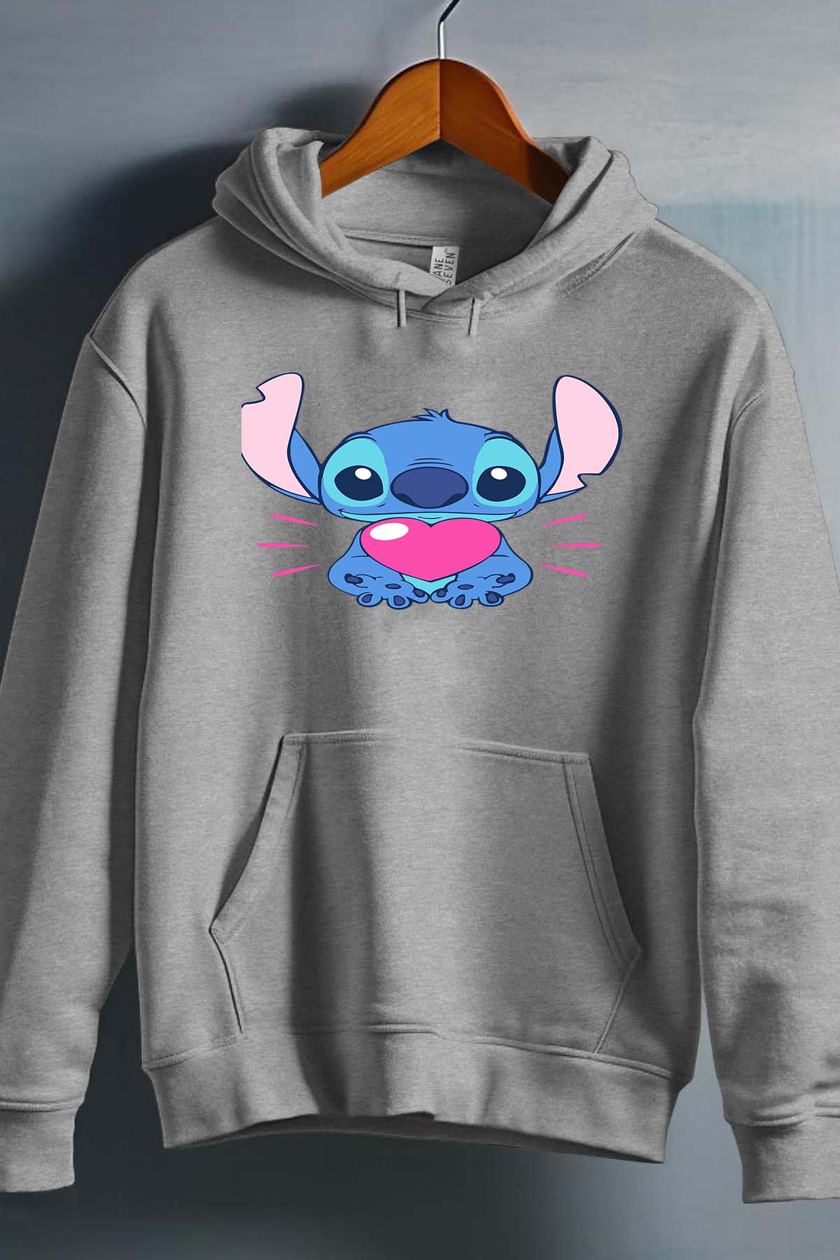 COULEUR:Gris|Sweat Capuche Fille | Stitch bundle 227 Gris