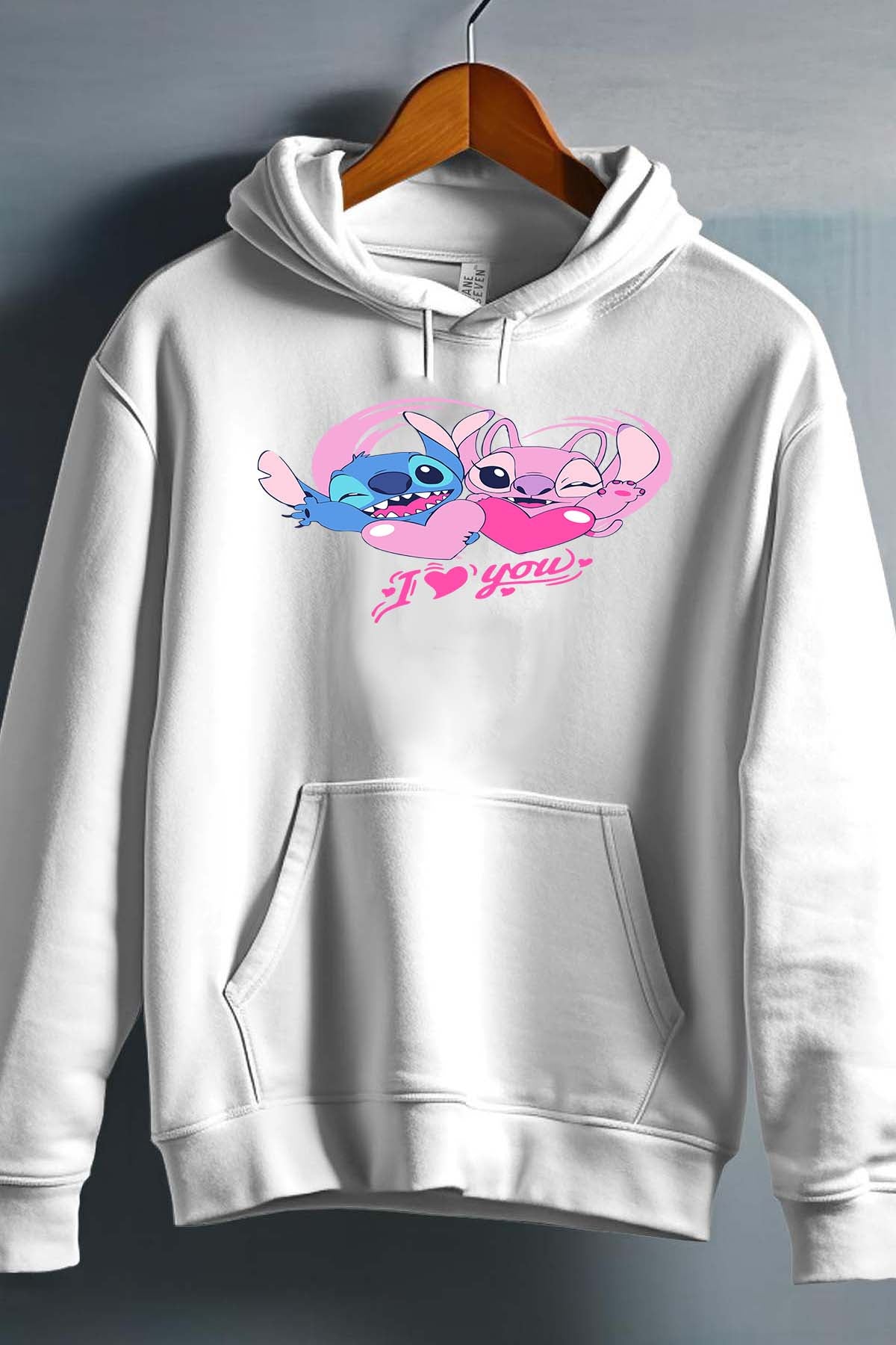 COULEUR:Blanc|Sweat Capuche Fille | Stitch bundle 228 Blanc