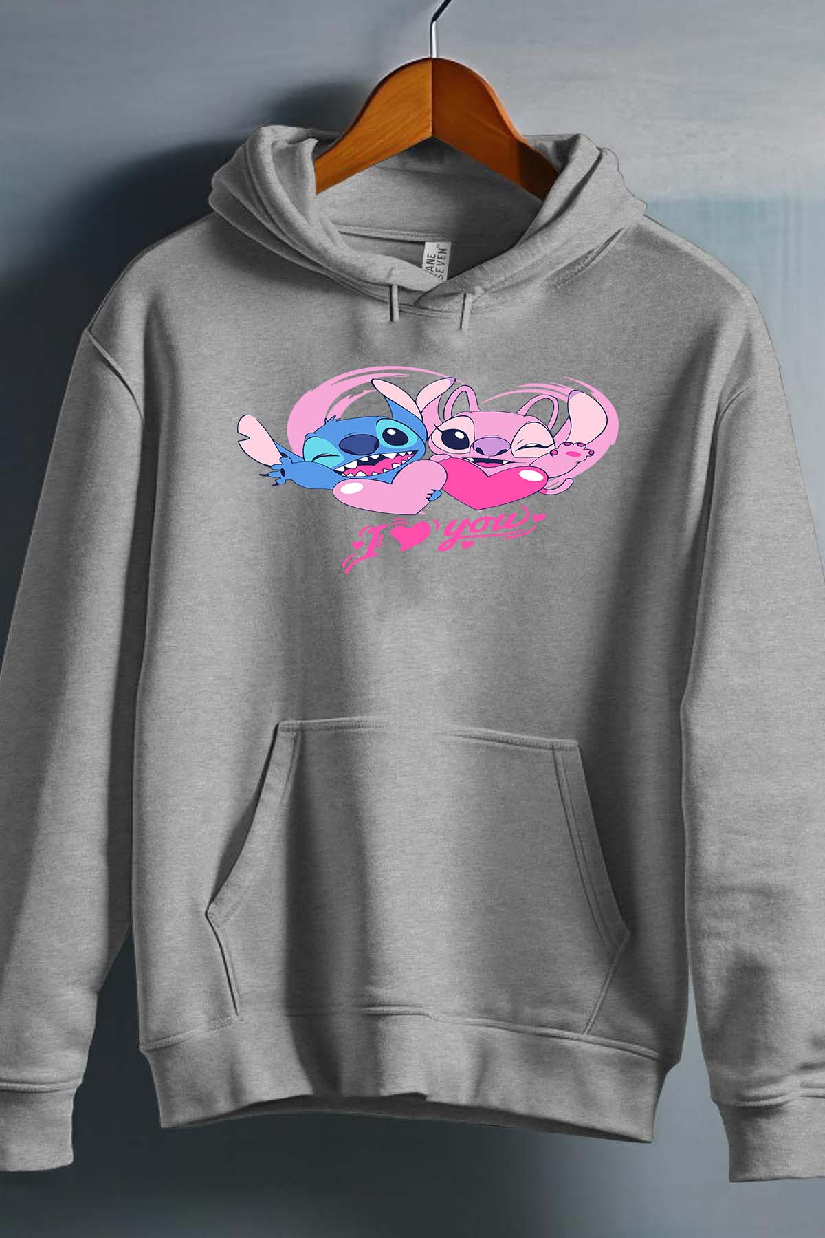 COULEUR:Gris|Sweat Capuche Fille | Stitch bundle 228 Gris