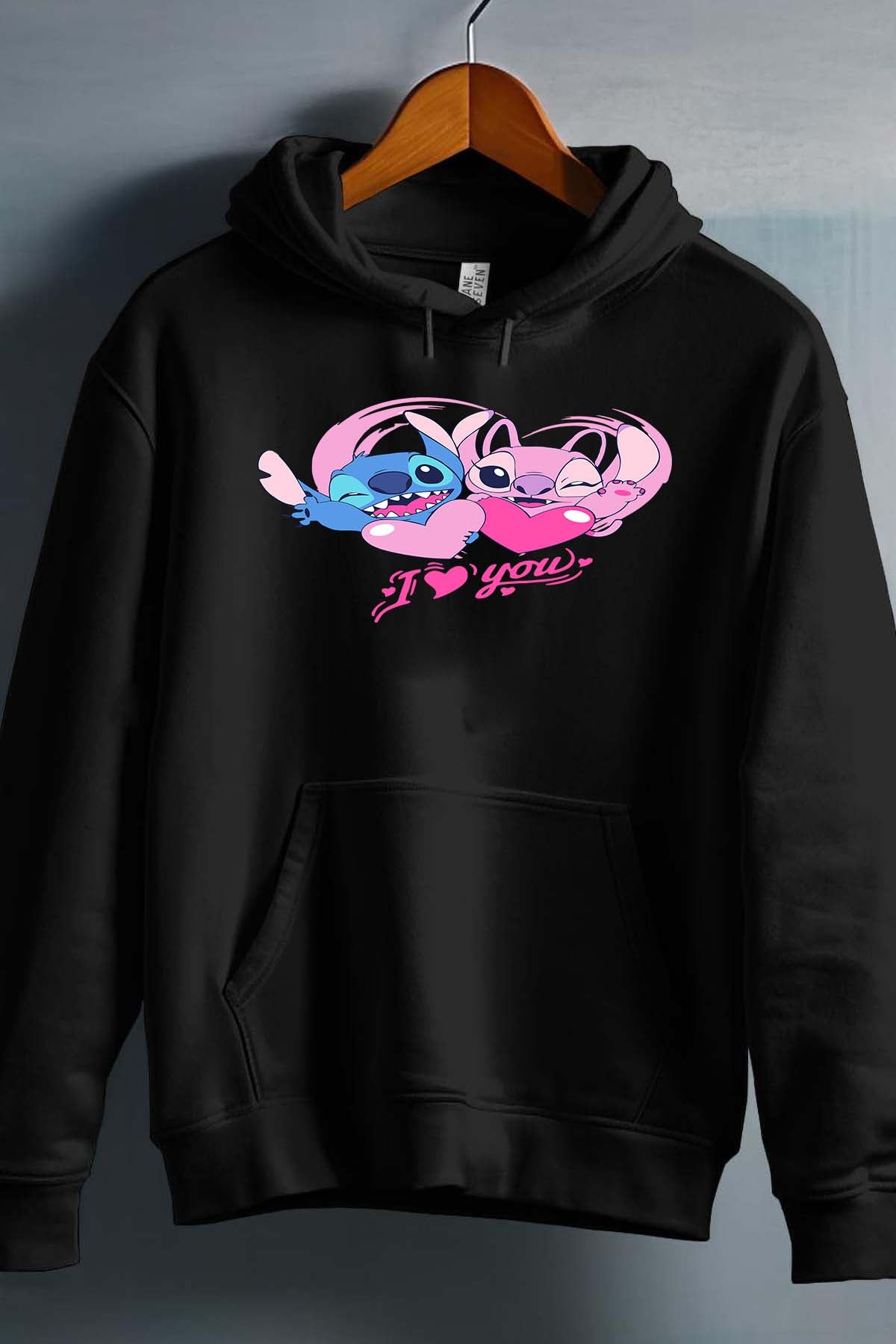 COULEUR:Noir|Sweat Capuche Fille | Stitch bundle 228 Noir