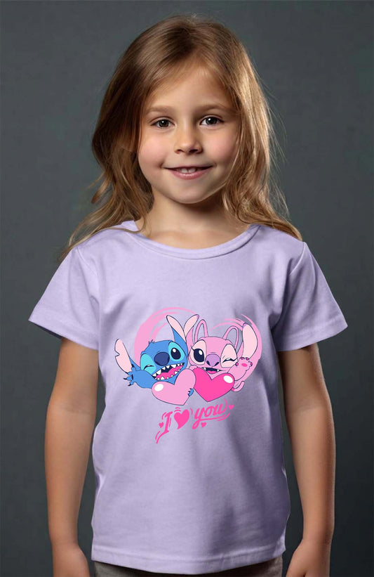 COULEUR:Violet|T-shirt Fille | Stitch bundle 228 Violet