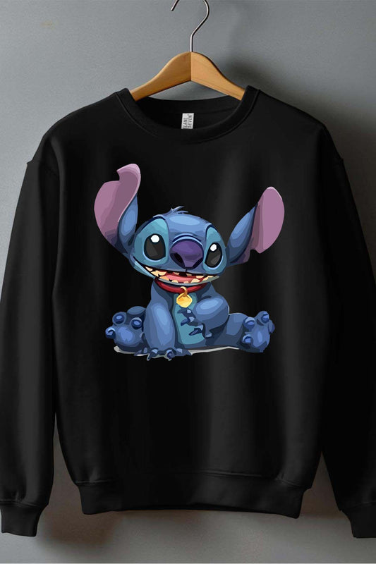 COULEUR:Noir|Sweat Col Rond Garçon | Stitch cie animal Noir