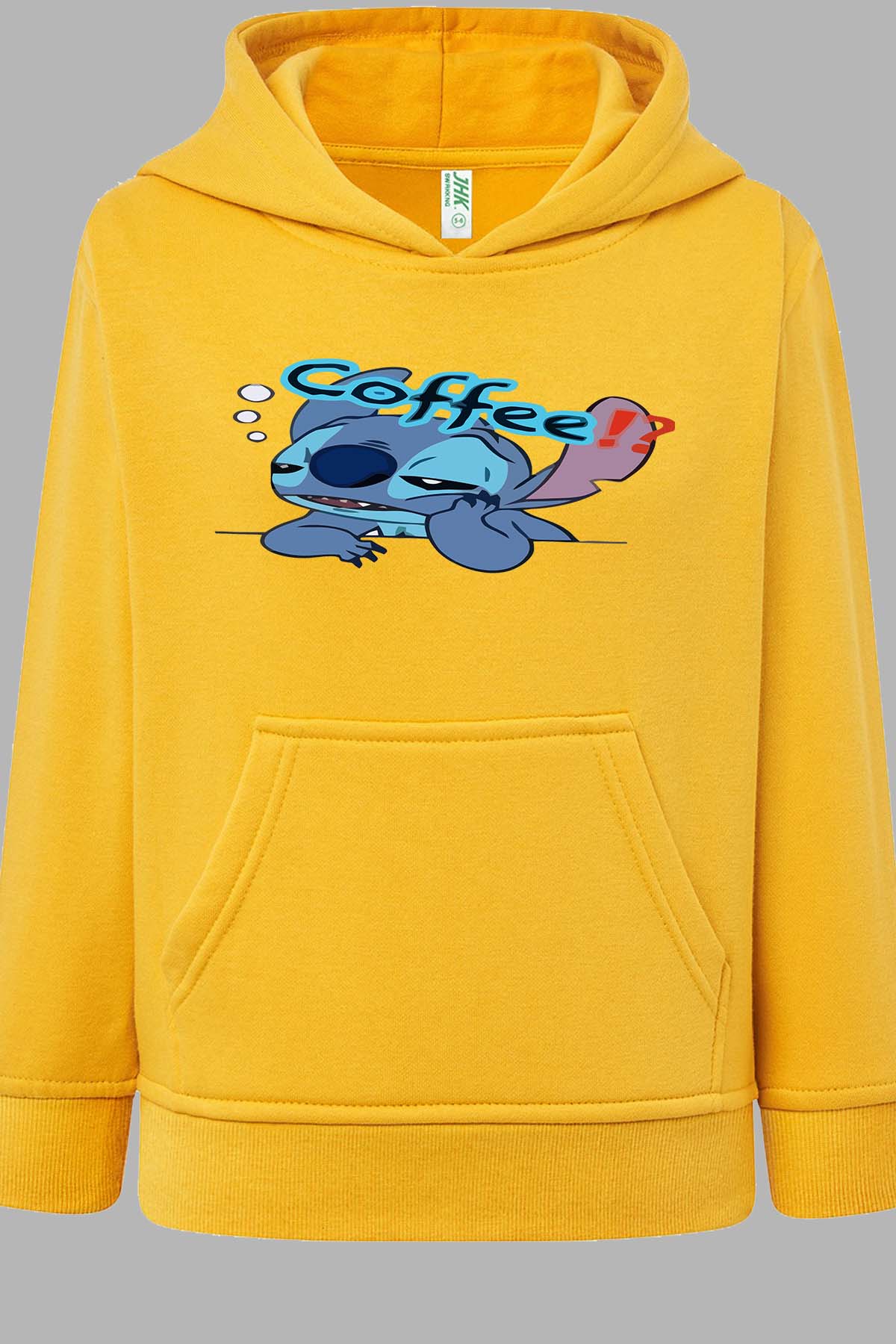 COULEUR:Jaune|Sweat Capuche Fille | Stitch coffee Jaune