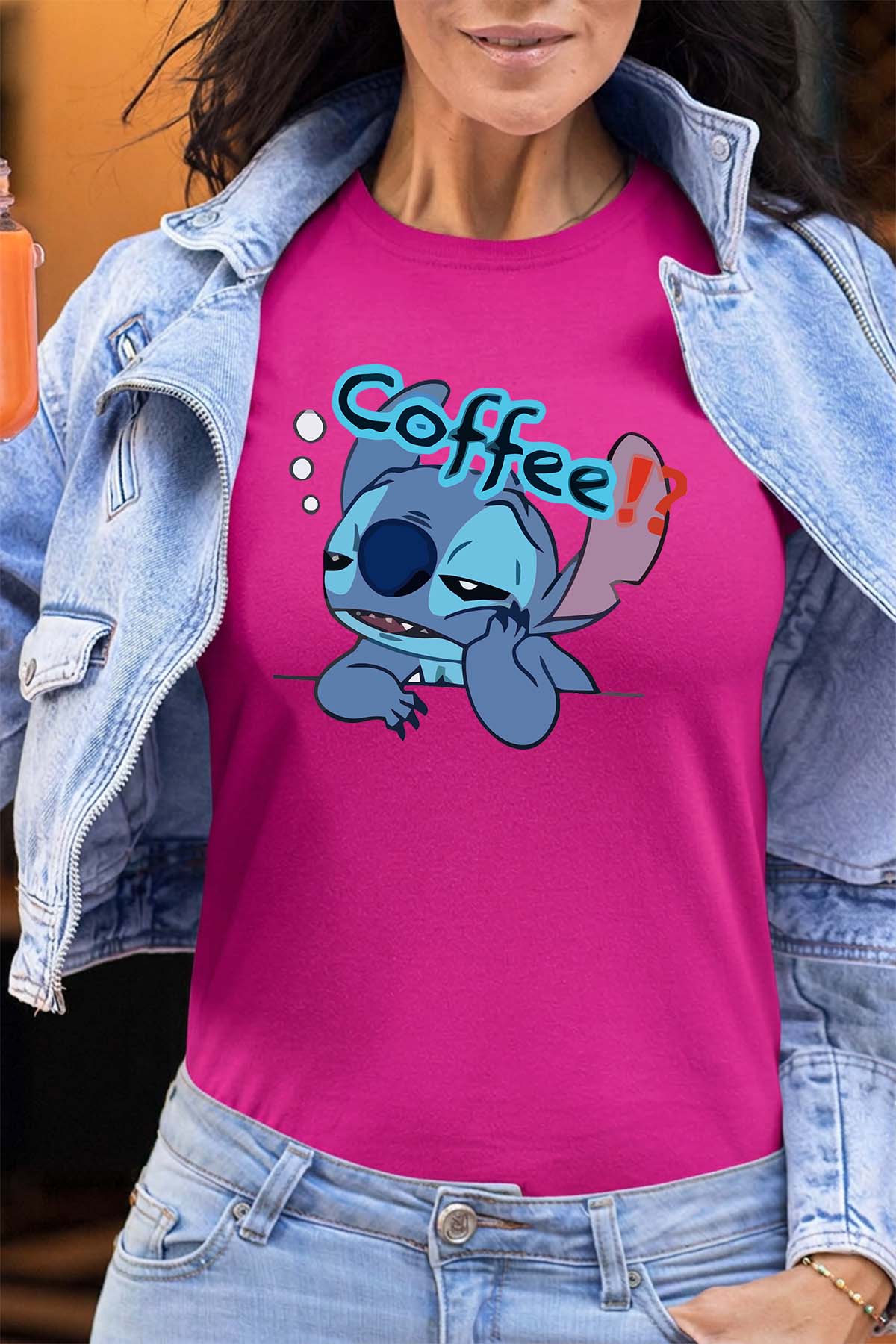 COULEUR:Fuchsia|T-shirt Femme | Stitch coffee Fuchsia