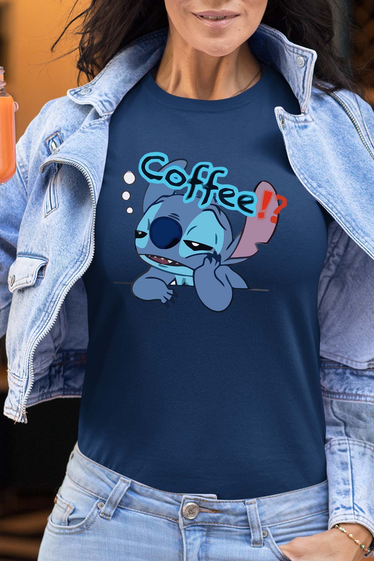 COULEUR:Marine|T-shirt Femme | Stitch coffee Marine
