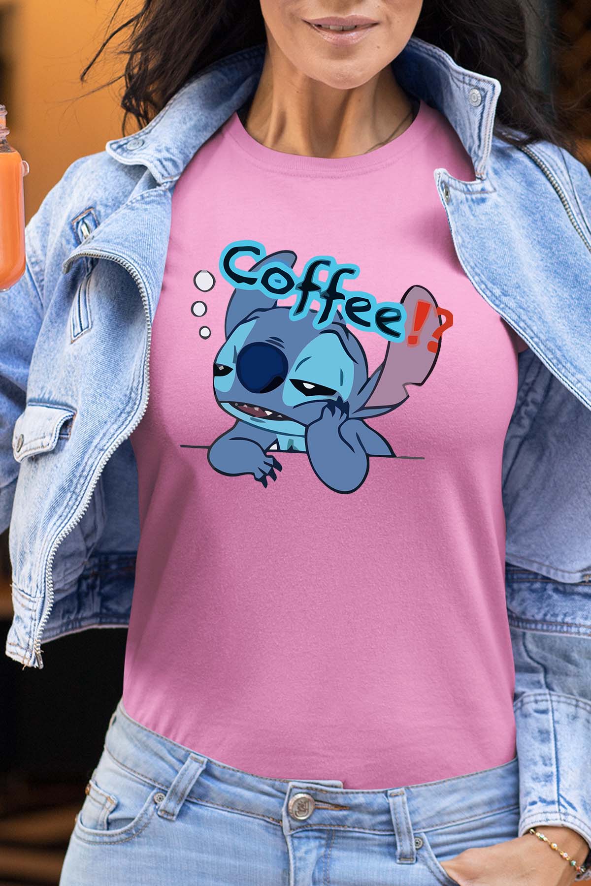 COULEUR:Rose|T-shirt Femme | Stitch coffee Rose