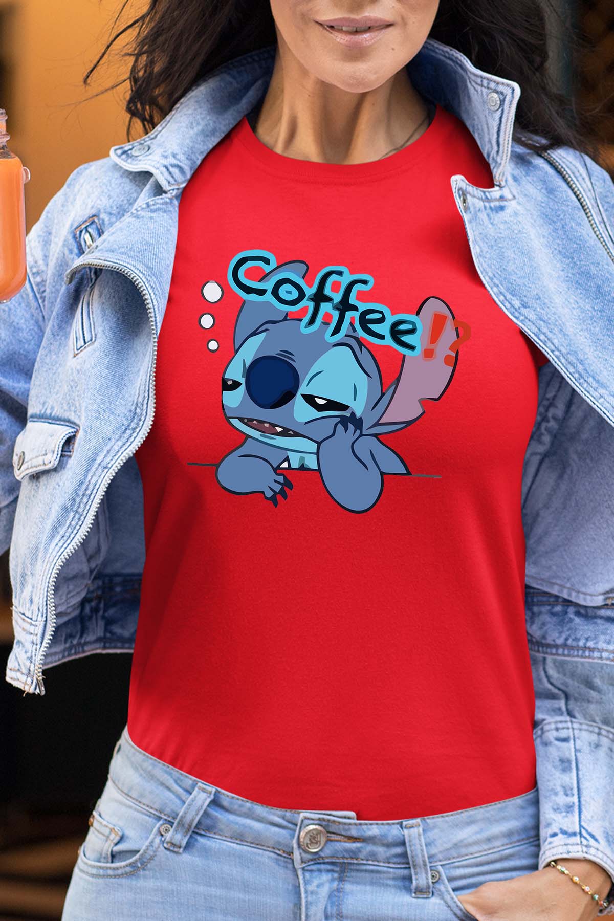 COULEUR:Rouge|T-shirt Femme | Stitch coffee Rouge