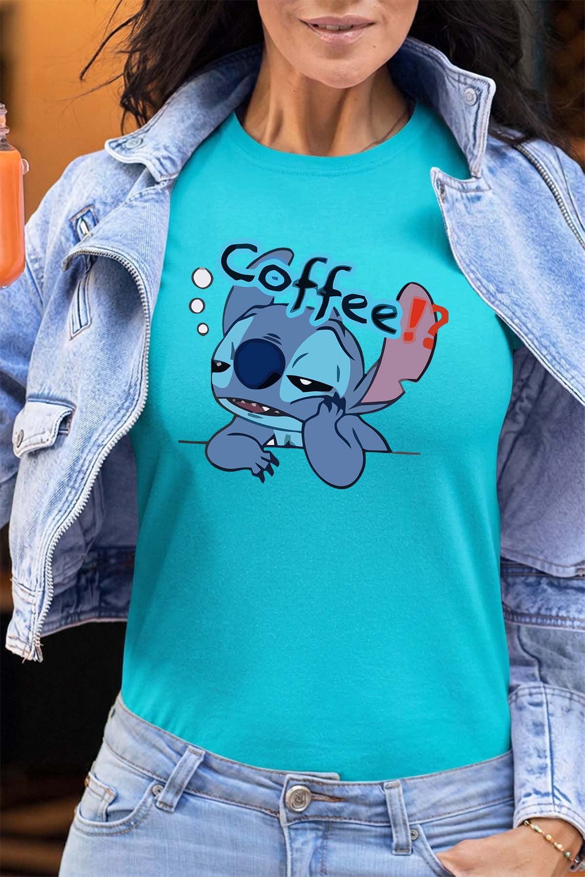 COULEUR:Turquoise|T-shirt Femme | Stitch coffee Turquoise