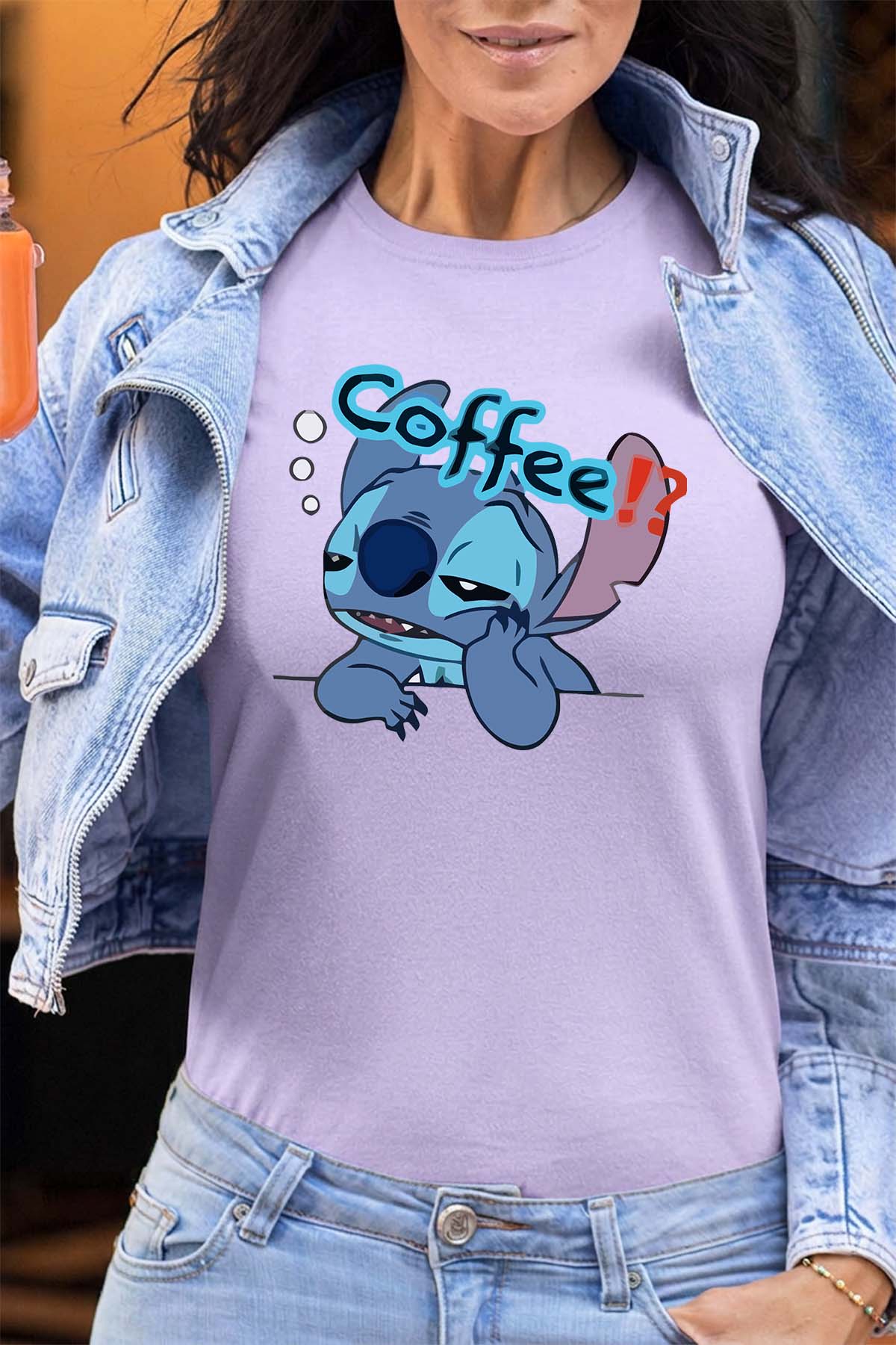 COULEUR:Violet|T-shirt Femme | Stitch coffee Violet