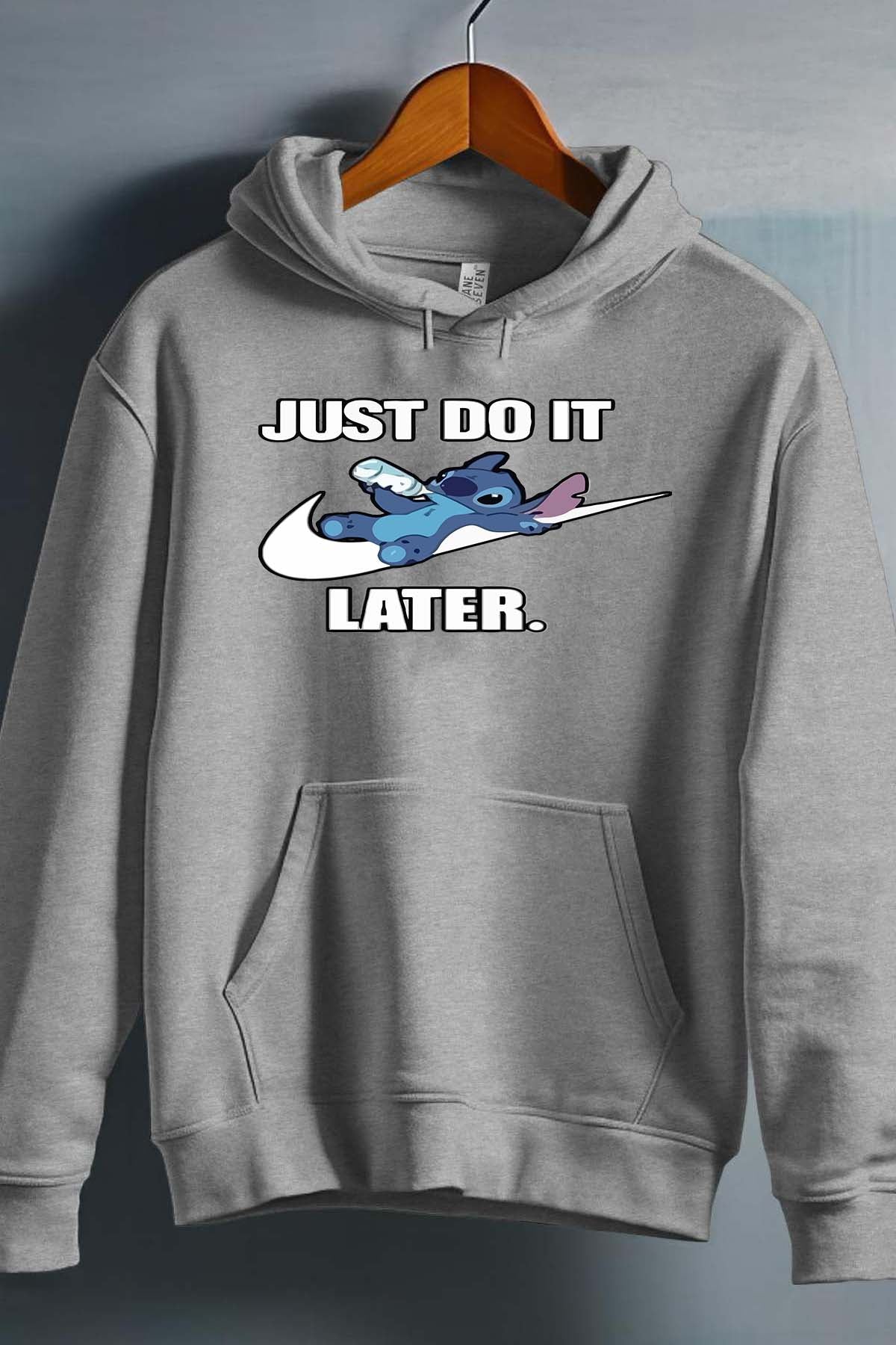 COULEUR:Gris|Sweat Capuche Fille | Stitch just do it Gris