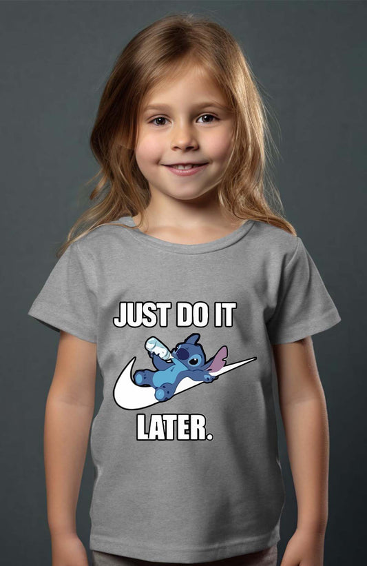 COULEUR:Gris|T-shirt Fille | Stitch just do it Gris
