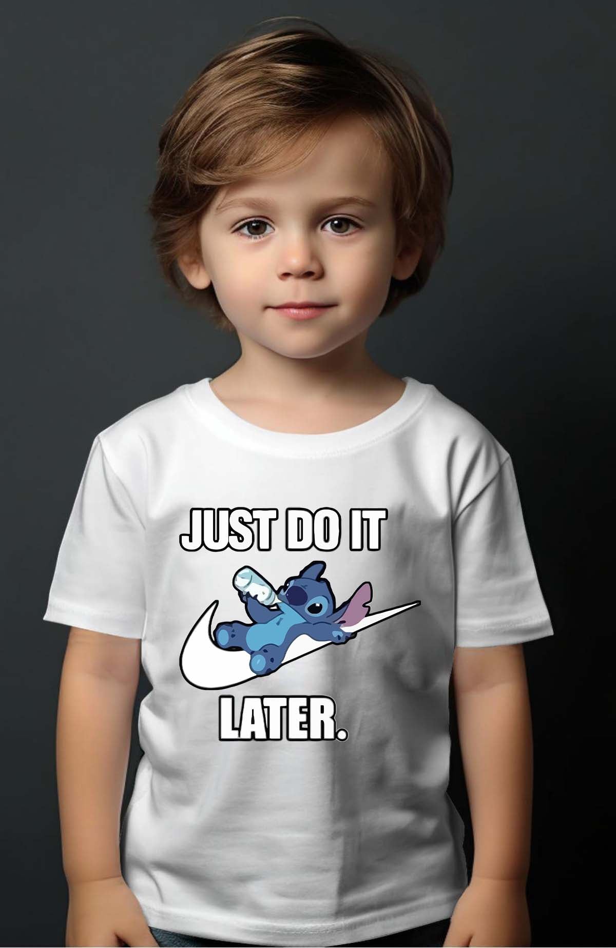 COULEUR:Blanc|T-shirt Garçon | Stitch just do it Blanc