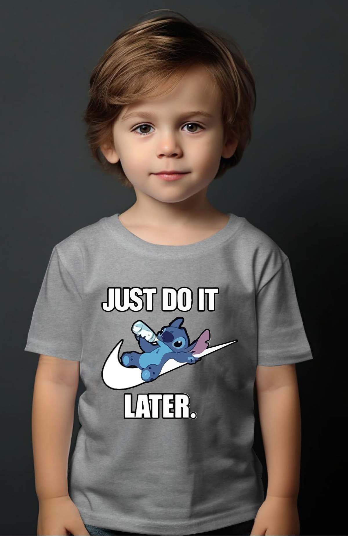 COULEUR:Gris|T-shirt Garçon | Stitch just do it Gris