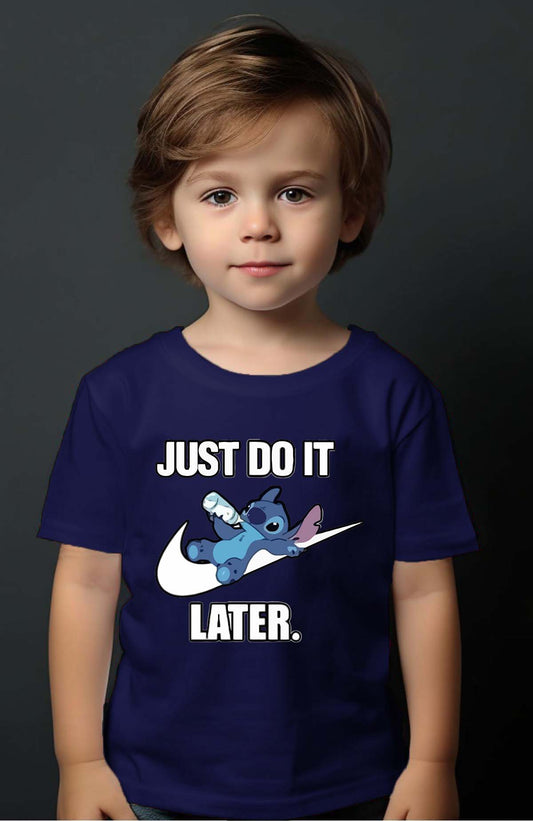 COULEUR:Marine|T-shirt Garçon | Stitch just do it Marine