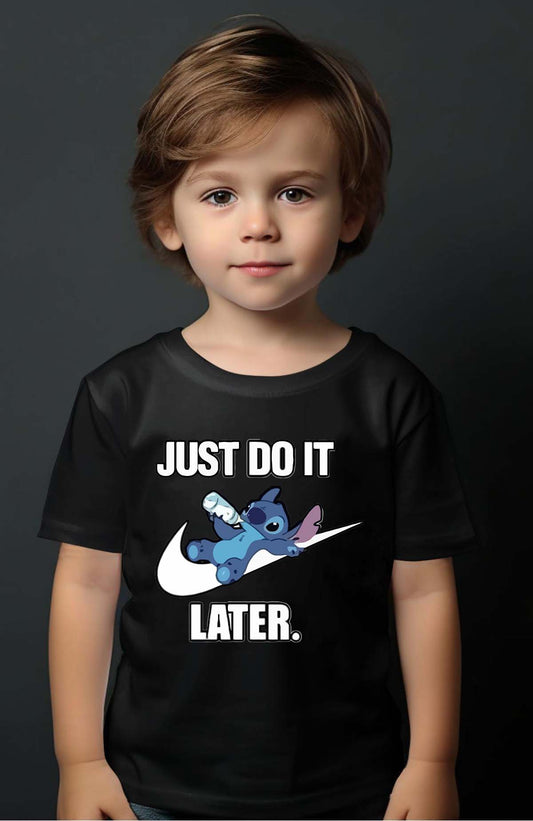 COULEUR:Noir|T-shirt Garçon | Stitch just do it Noir