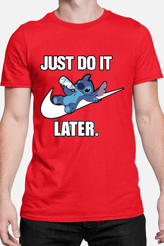 COULEUR:Rouge|T-shirt Homme | Stitch just do it Rouge