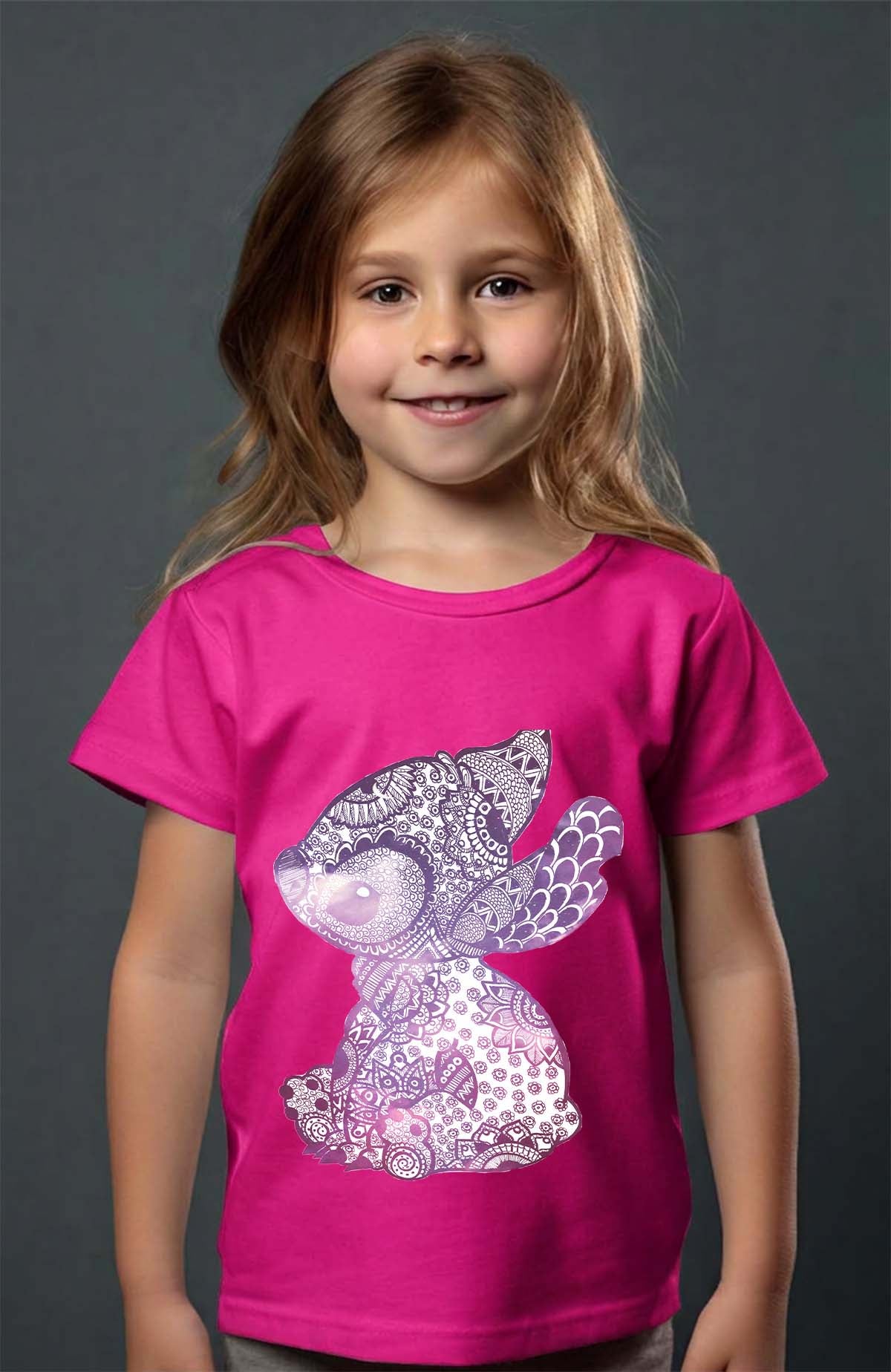 COULEUR:Fuchsia|T-shirt Fille | Stitch magala Fuchsia