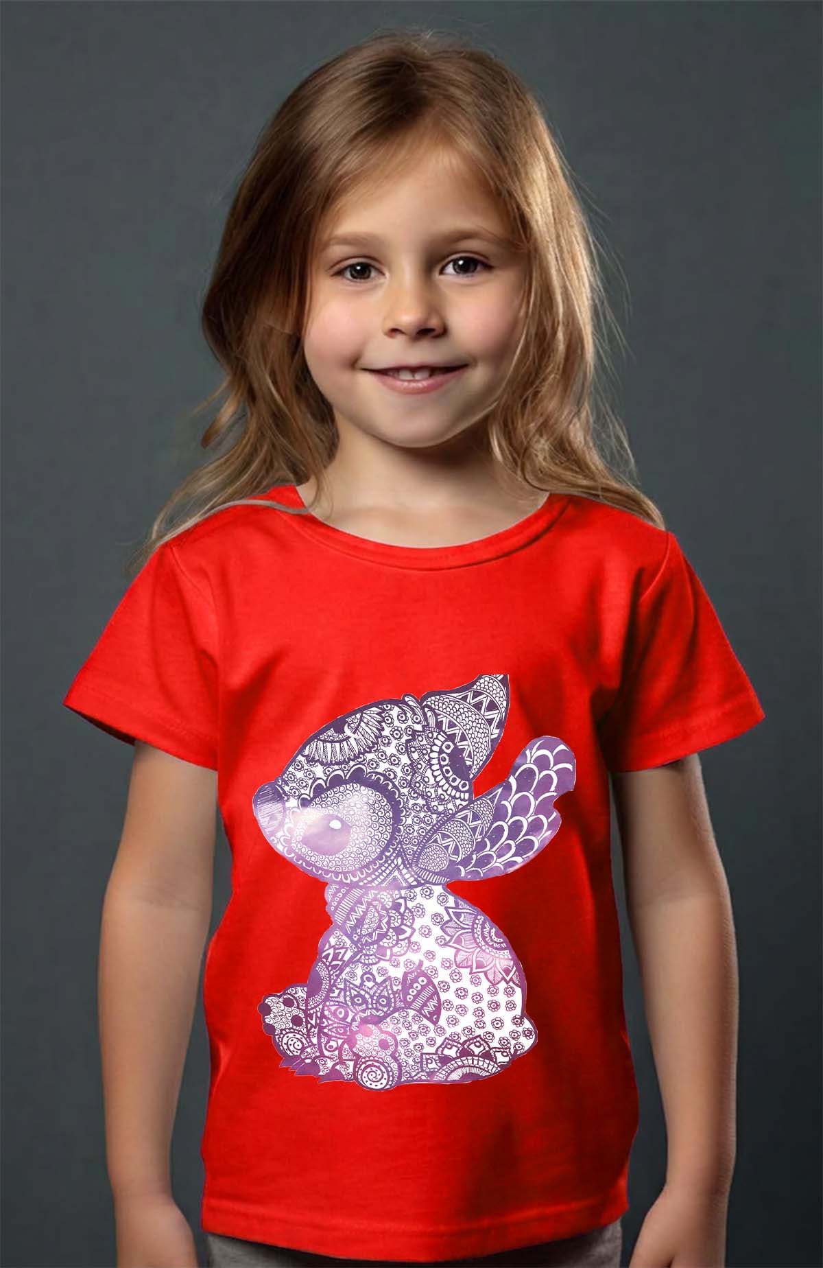 COULEUR:Rouge|T-shirt Fille | Stitch magala Rouge
