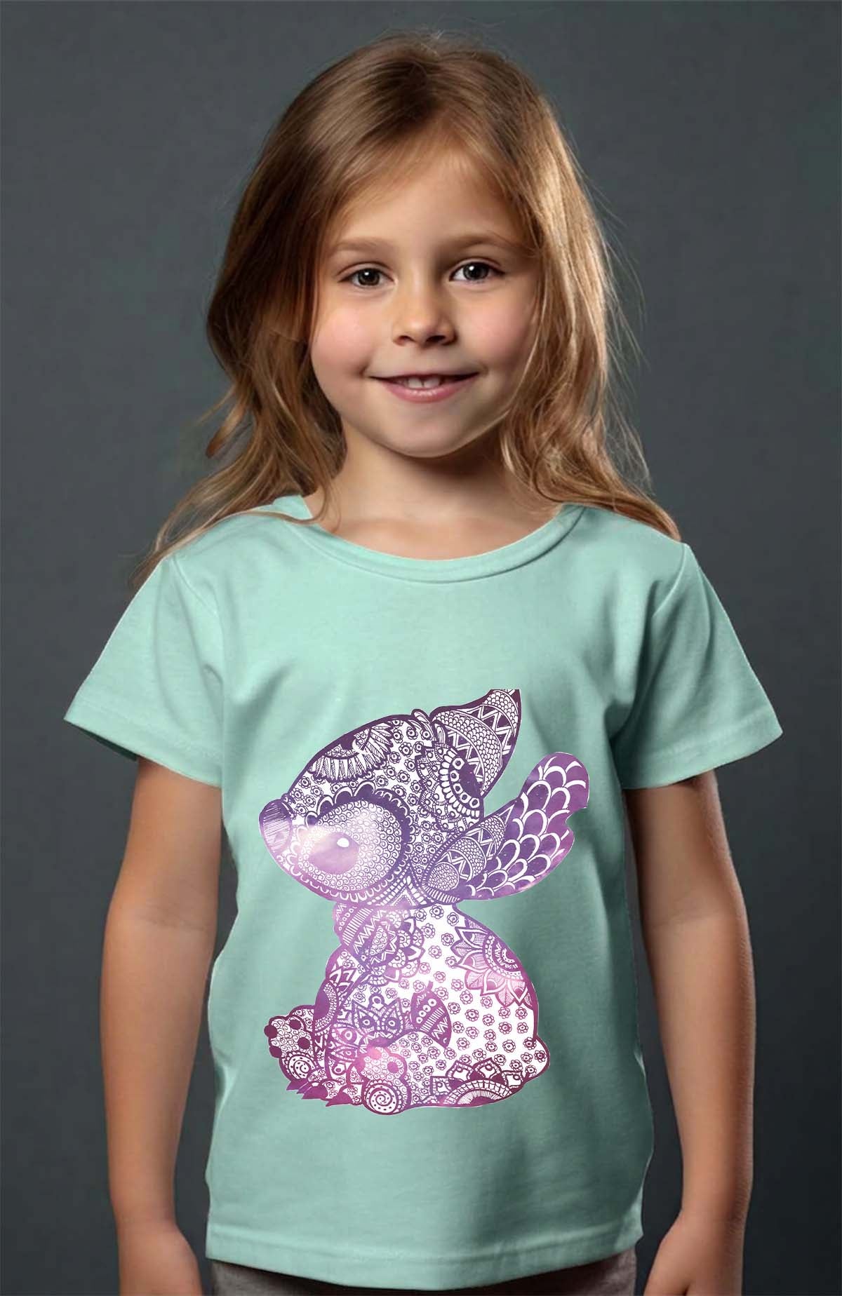 COULEUR:Vert d'eau|T-shirt Fille | Stitch magala Vert d'eau