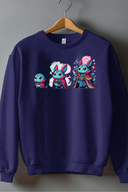 COULEUR:Marine|Sweat Col Rond Homme | Strange Poke Marine