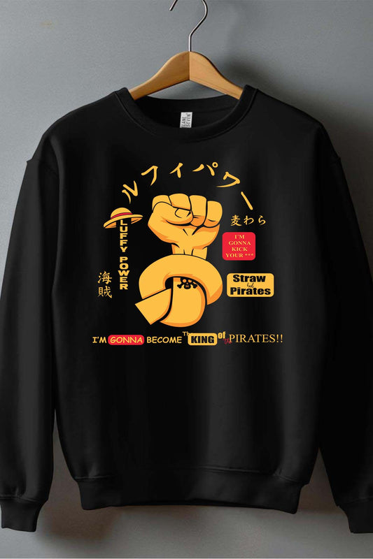 COULEUR:Noir|Sweat Col Rond Homme | Straw Pirates Noir