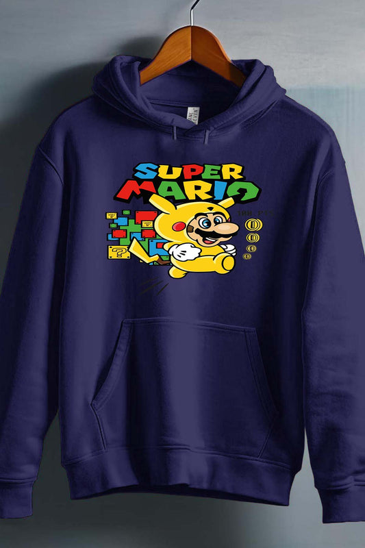 COULEUR:Marine|Sweat Capuche Garçon | Super PikaMario Marine