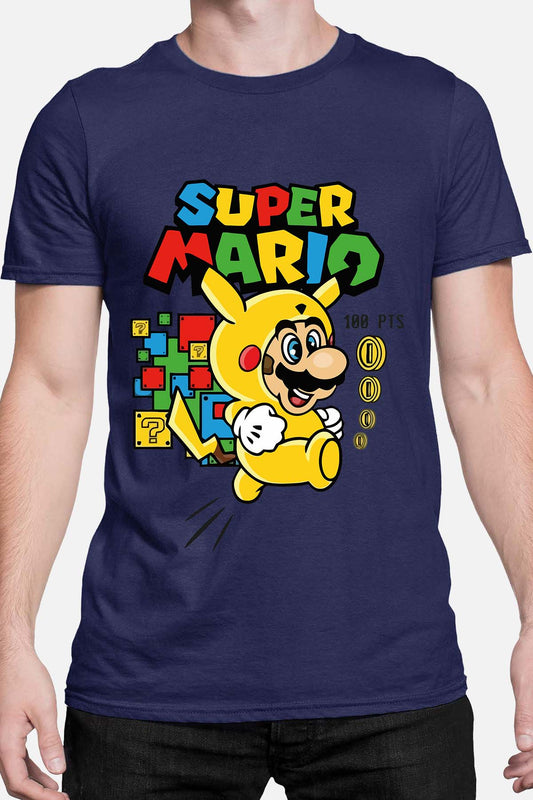 COULEUR:Marine|T-shirt Homme | Super PikaMario Marine