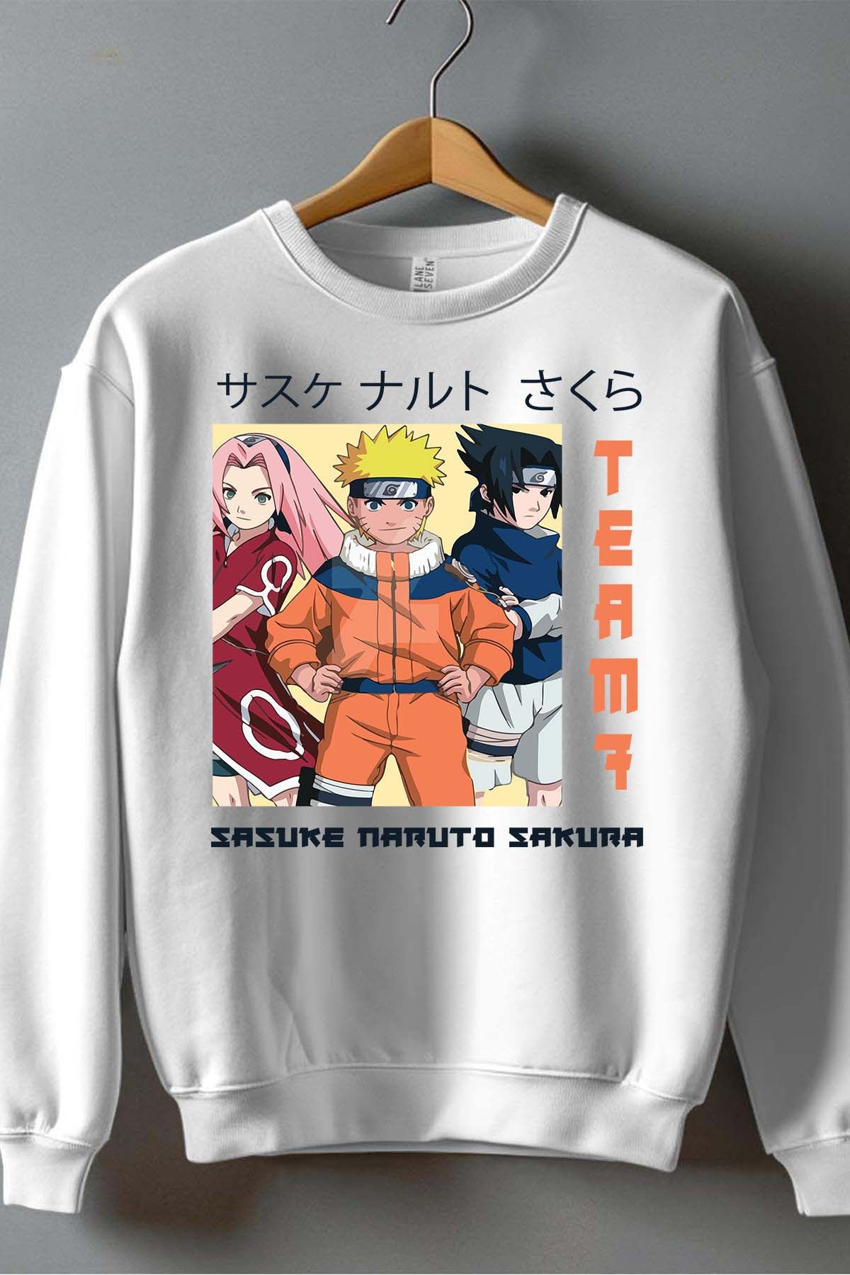 COULEUR:Blanc|Sweat Col Rond Garçon | Team 7 naruto Blanc