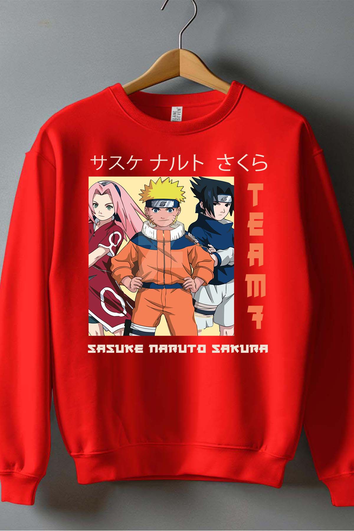COULEUR:Rouge|Sweat Col Rond Garçon | Team 7 naruto Rouge