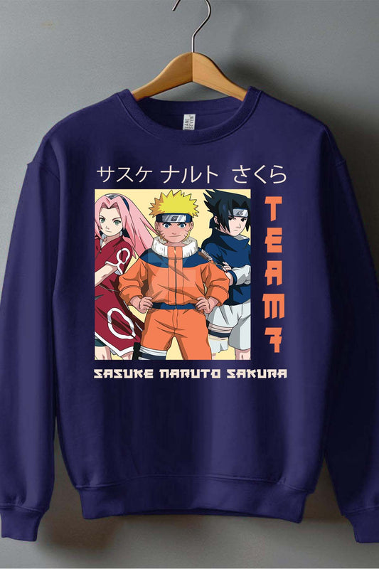 COULEUR:Marine|Sweat Col Rond Homme | Team 7 naruto Marine