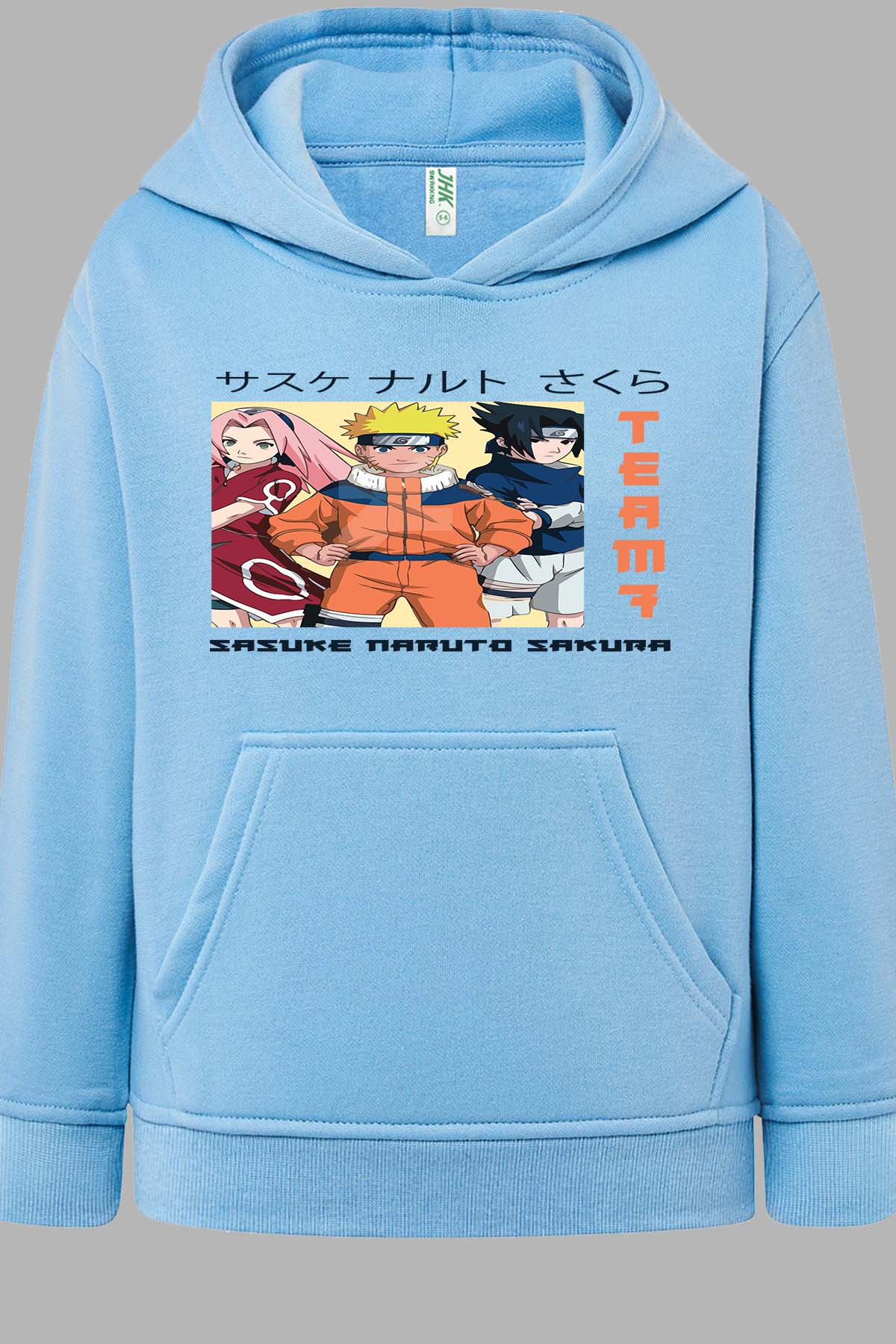 COULEUR:Bleu Ciel|Sweat Capuche Garçon | Team 7 naruto Bleu Ciel