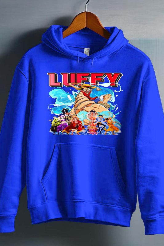 COULEUR:Bleu Roi|Sweat Capuche Homme | Team Luffy 05 Bleu Roi