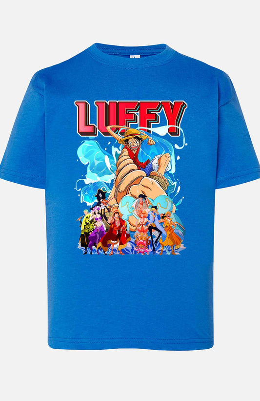COULEUR:Bleu Roi|T-shirt Garçon | Team Luffy 05 Bleu Roi