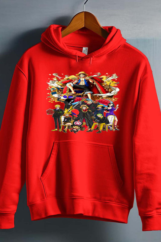 COULEUR:Rouge|Sweat Capuche Homme | Team luffy 01 Rouge