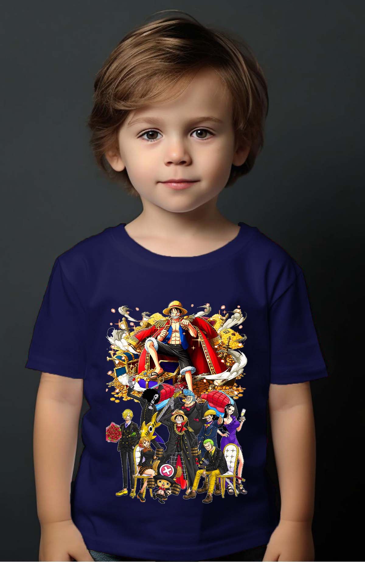 COULEUR:Marine|T-shirt Garçon | Team luffy 01 Marine