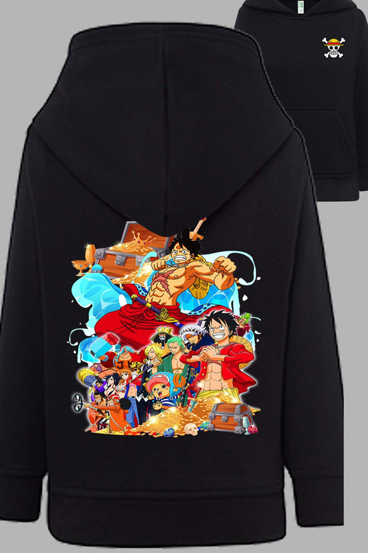 COULEUR:Noir|Sweat Capuche Garçon | Team luffy 02 Noir