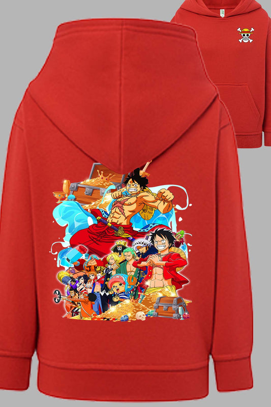 COULEUR:Rouge|Sweat Capuche Homme | Team luffy 02 Rouge