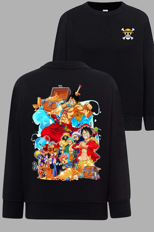 COULEUR:Noir|Sweat Col Rond Homme | Team luffy 02 Noir