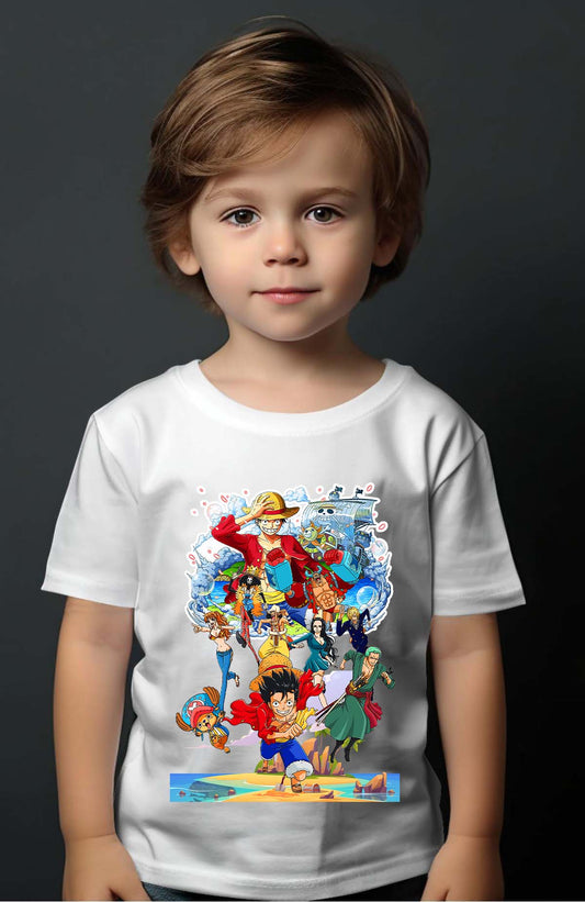 COULEUR:Blanc|T-shirt Garçon | Team luffy 03 Blanc