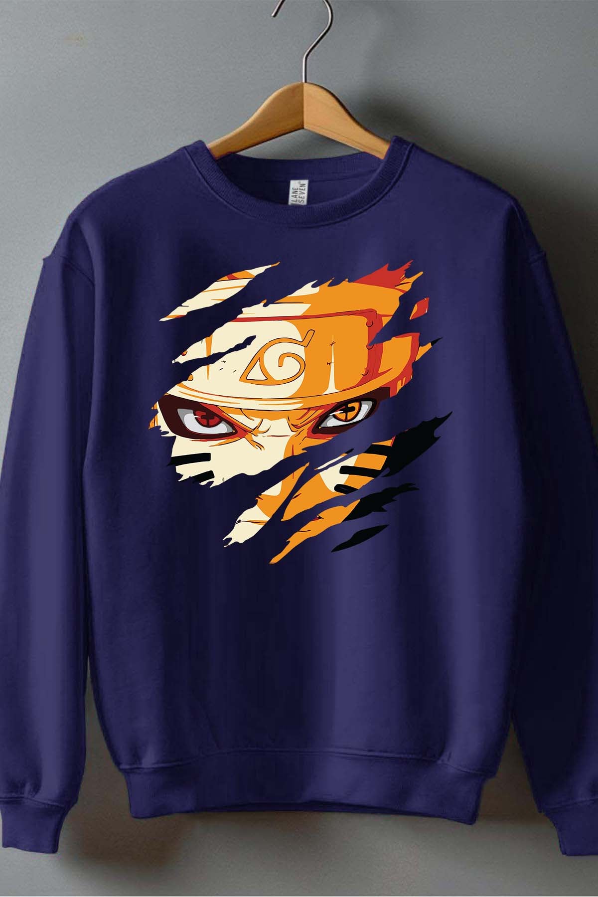 COULEUR:Marine|Sweat Col Rond Garçon | Tête déchiré Marine