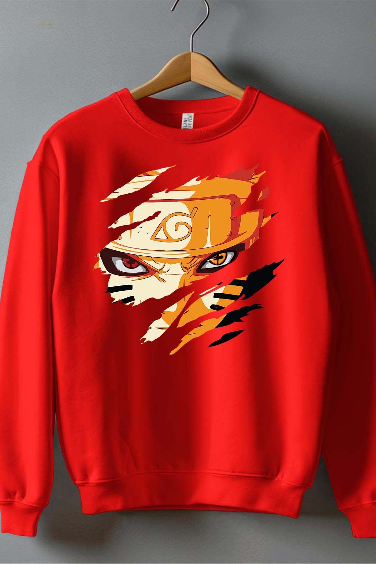 COULEUR:Rouge|Sweat Col Rond Garçon | Tête déchiré Rouge
