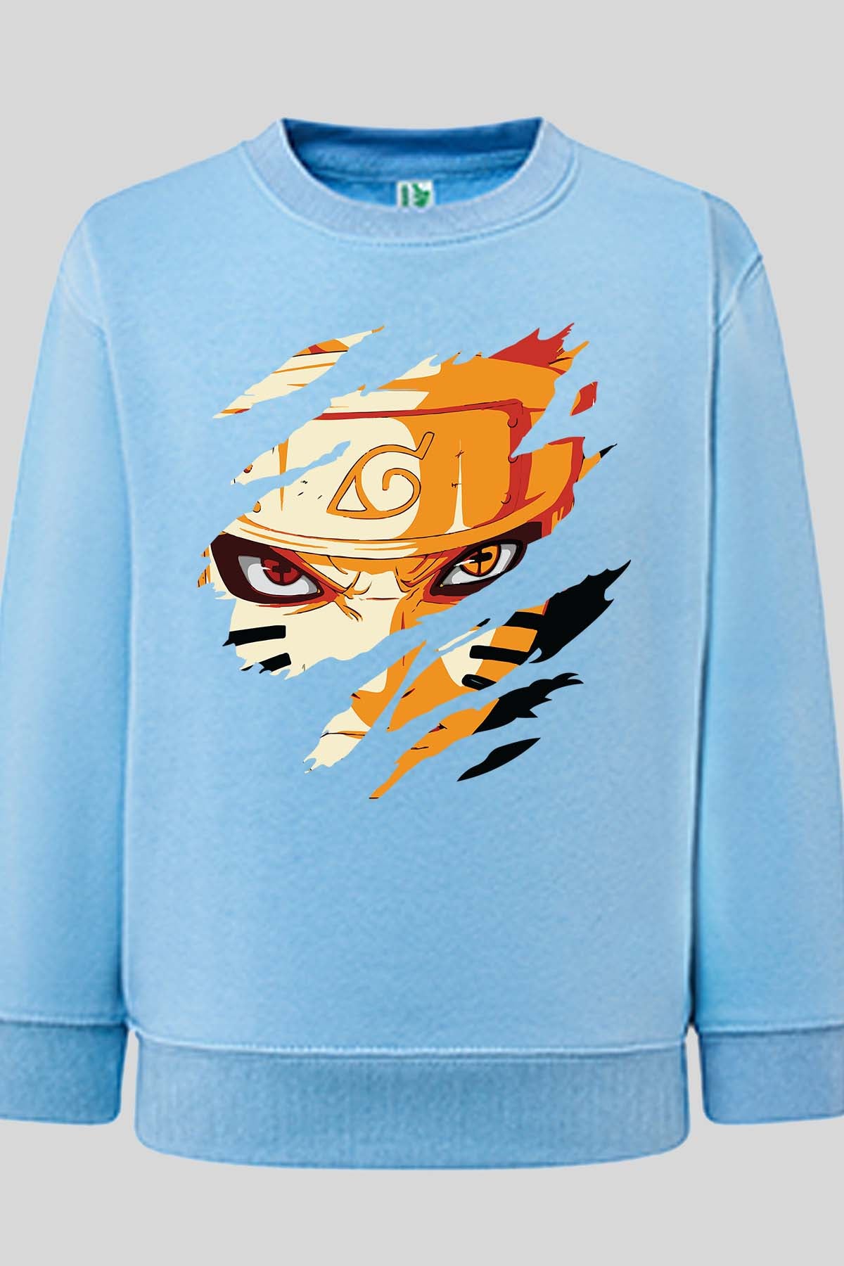COULEUR:Bleu Ciel|Sweat Col Rond Homme | Tête déchiré Bleu Ciel