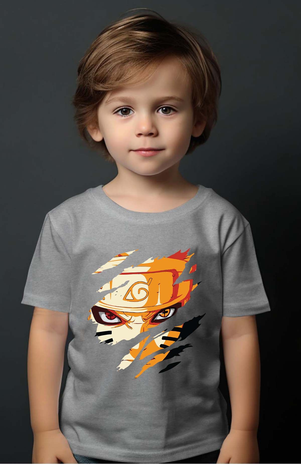 COULEUR:Gris|T-shirt Garçon | Tête déchiré Gris
