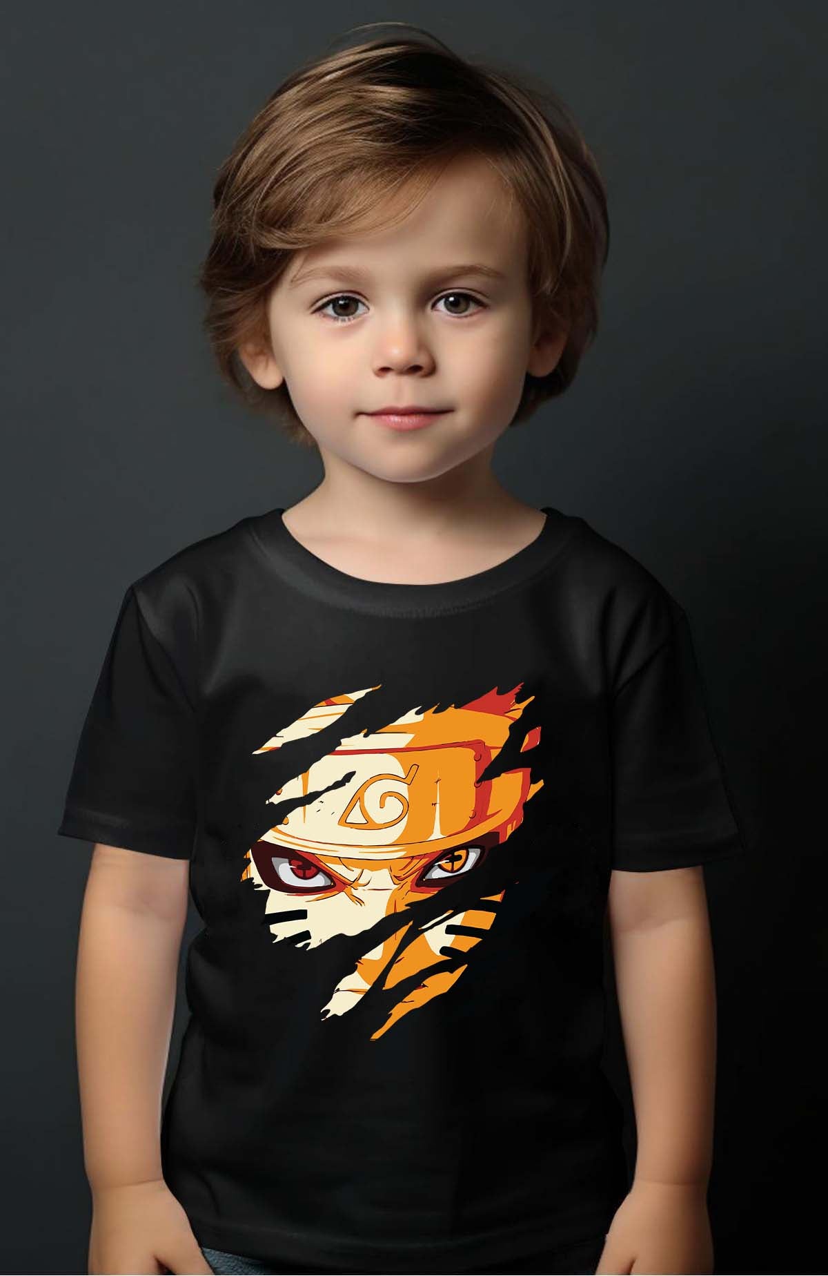 COULEUR:Noir|T-shirt Garçon | Tête déchiré Noir