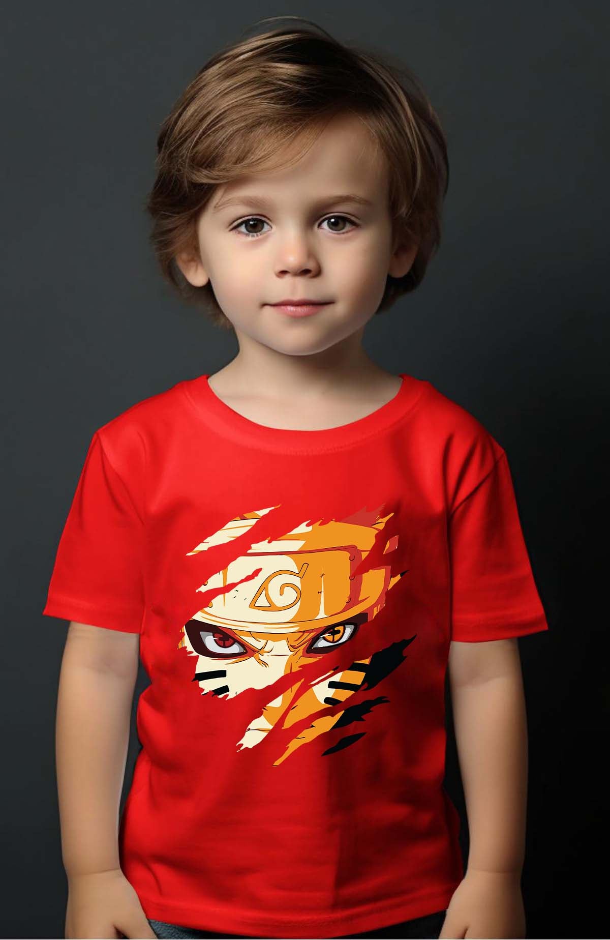 COULEUR:Rouge|T-shirt Garçon | Tête déchiré Rouge