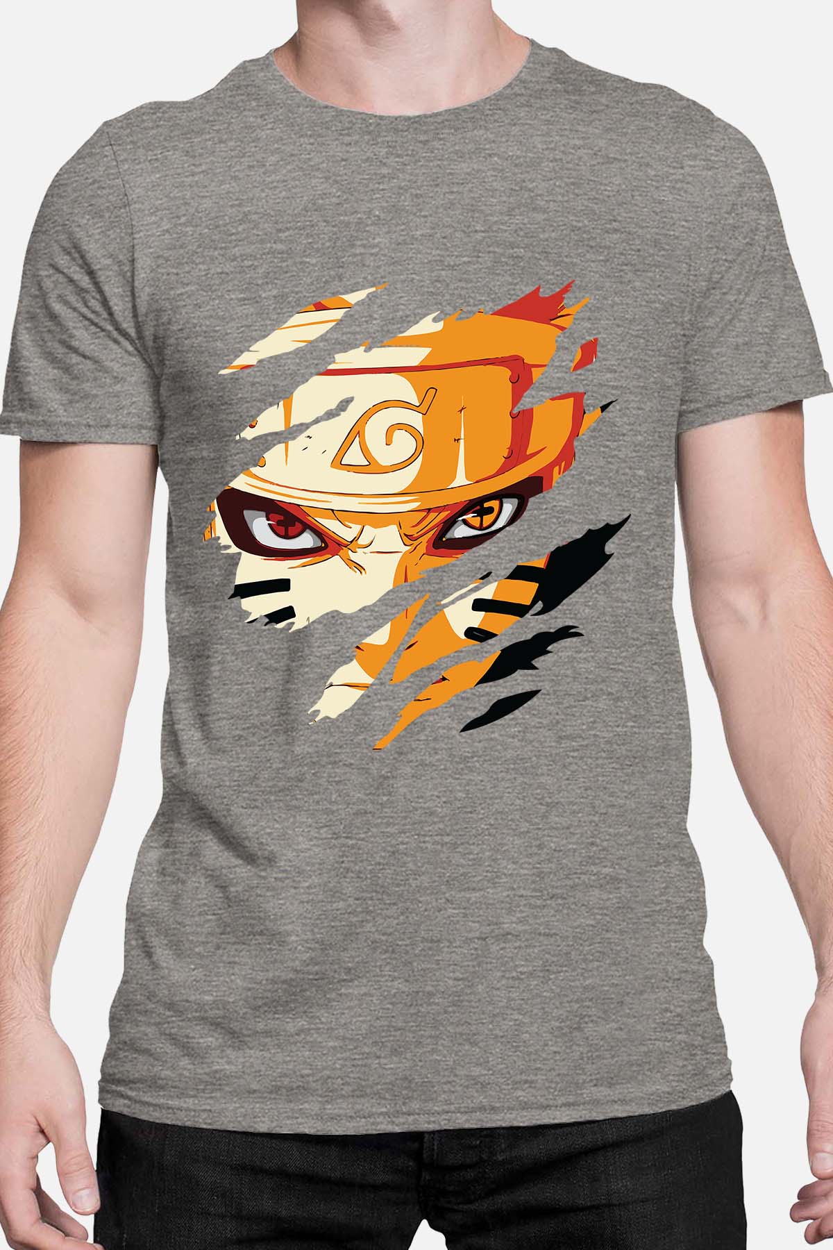 COULEUR:Gris|T-shirt Homme | Tête déchiré Gris